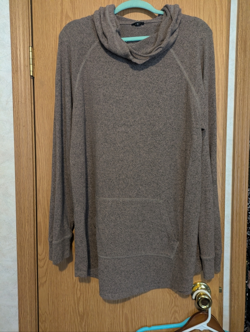 torrid Brown Taupe Turtleneck Sweater with Kangaroo Pocket